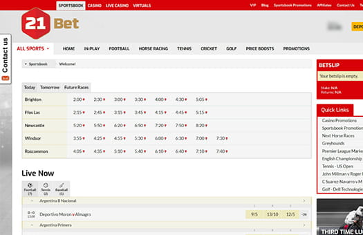 The Betting selection of 21Bet