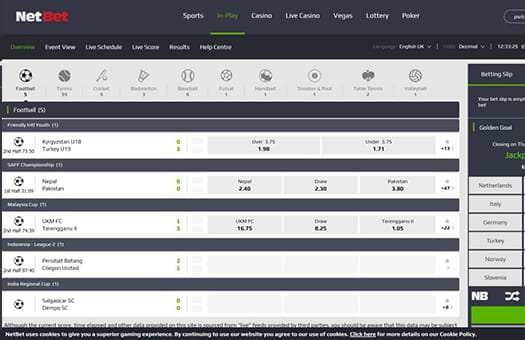 The Betting selection of NetBet