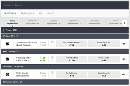 Odds for Betting on Tennis